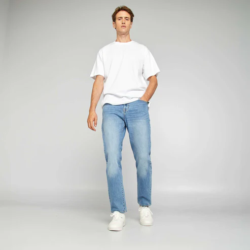 blue straight fit jeans